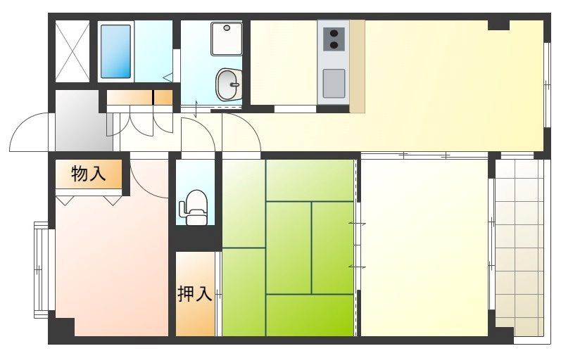 サクセスパレス桜塚(3LDK/3階)の間取り写真