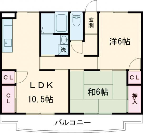 アクティブステージ江島(2LDK/3階)の間取り写真