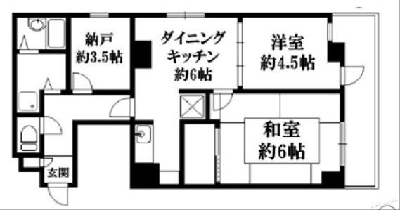 ハクベリー86(2SDK/4階)の間取り写真