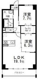 オルソパール伝馬(2LDK/11階)の間取り写真