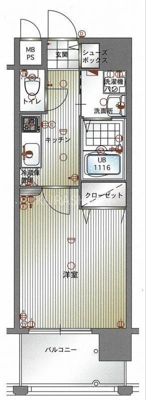 エンクレスト博多駅南II(1K/9階)の間取り写真