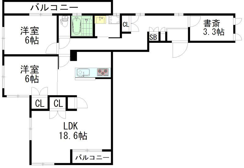 クエスタ荻窪(2SLDK/2階)の間取り写真