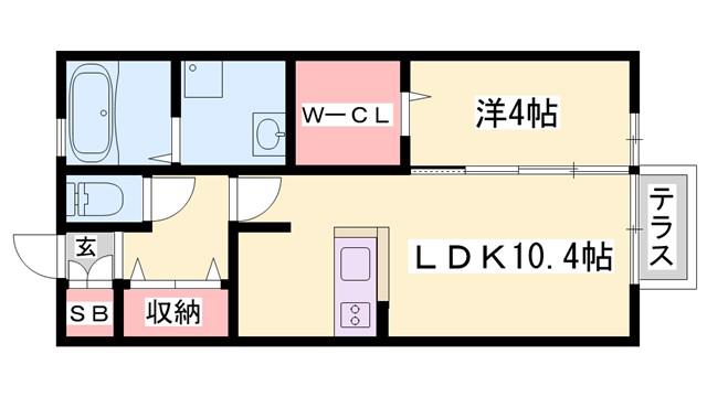 セントラルセジュール(1LDK/1階)の間取り写真