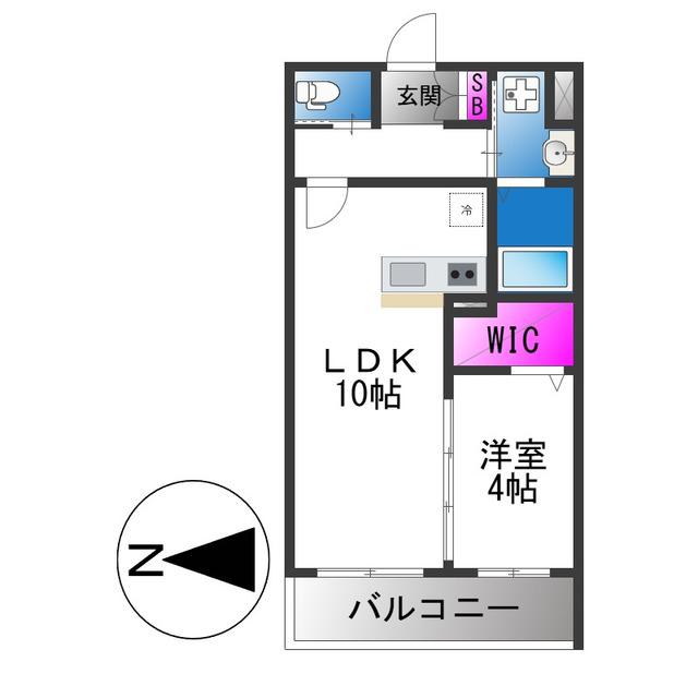 グランパシフィック長瀬スクエア(1LDK/2階)の間取り写真