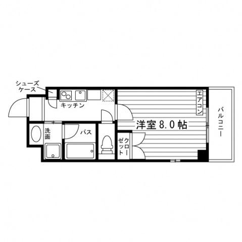 HILLOCK COURT(1K/3階)の間取り写真