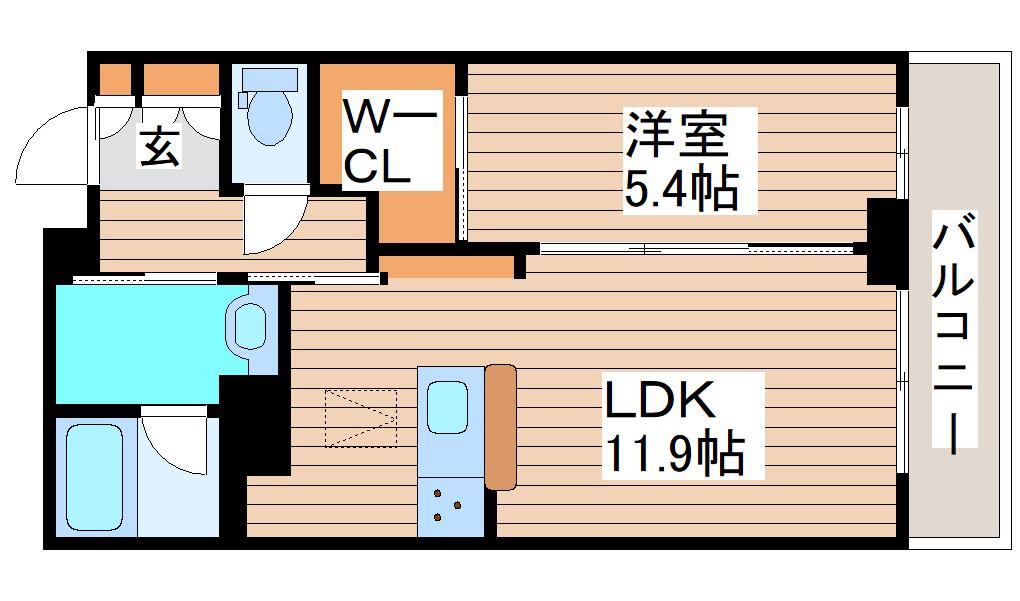 グローレン柏木(1LDK/1階)の間取り写真