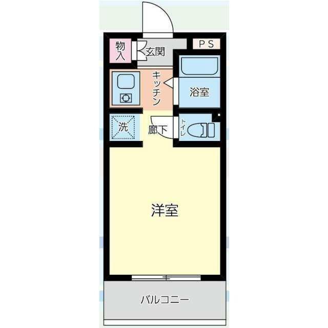 ビューパレー市川(ワンルーム/5階)の間取り写真