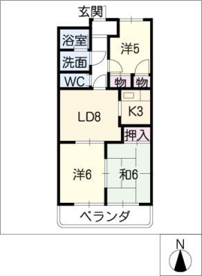 ENJYOII(3LDK/2階)の間取り写真