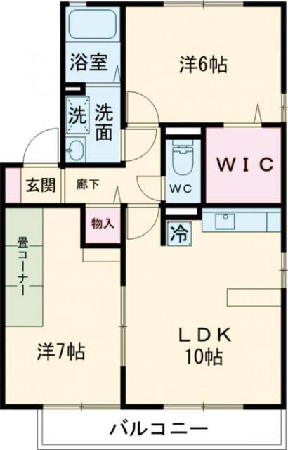 エトワールパレスB(2LDK/2階)の間取り写真