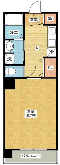 ルヴェール吹上(1K/9階)の間取り写真