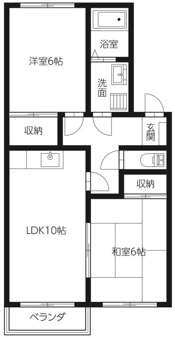 セジュール濱田III(2LDK/2階)の間取り写真
