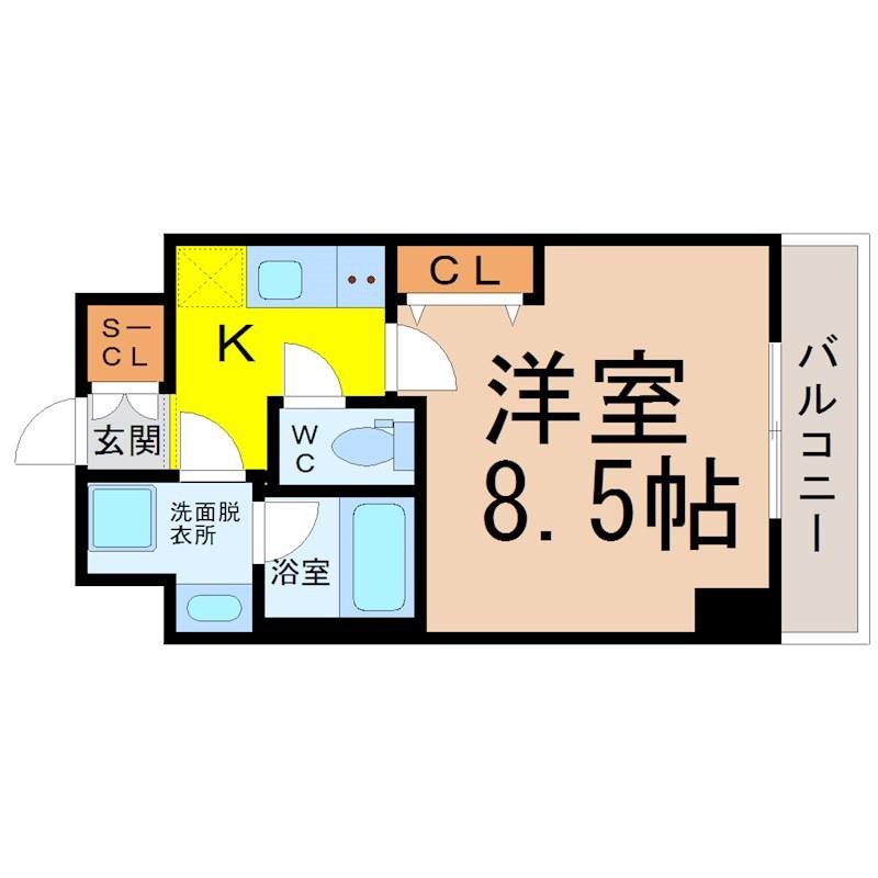 レジデンシア泉I(1K/7階)の間取り写真