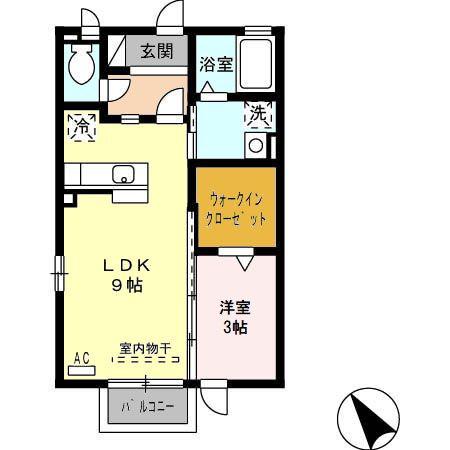 カーサリベルテ(1LDK/2階)の間取り写真
