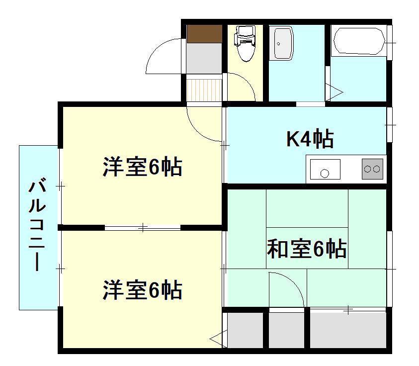 グランシャリオA棟(3K/2階)の間取り写真