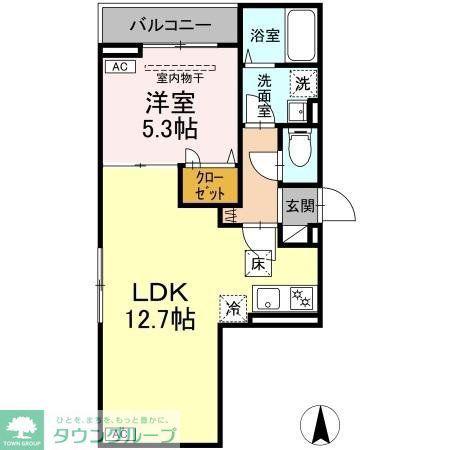 セレスティア南花畑IV(1LDK/1階)の間取り写真