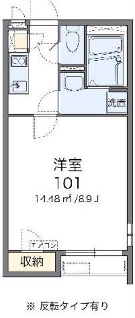 クレイノグランドソレーユI(1K/1階)の間取り写真