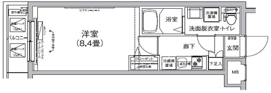 アイル プレミアム向島(1K/4階)の間取り写真