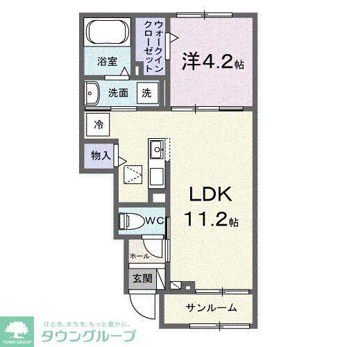 キャンディー・ココ(1LDK/1階)の間取り写真