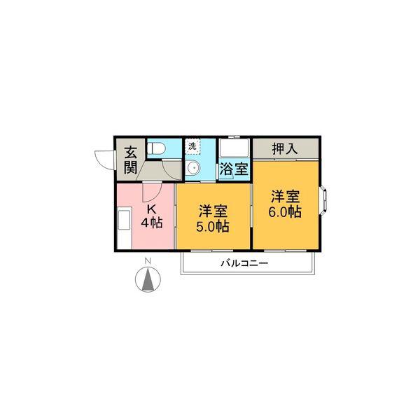 リーベI(2K/3階)の間取り写真