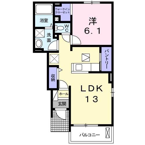 フォレスト 光 II(1LDK/1階)の間取り写真