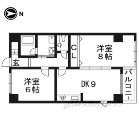 パークヒルズ41(2LDK/3階)の間取り写真