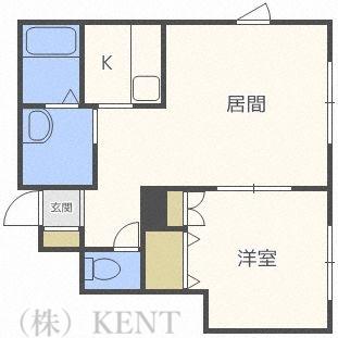 カーサノルテ琴似II(1LDK/2階)の間取り写真