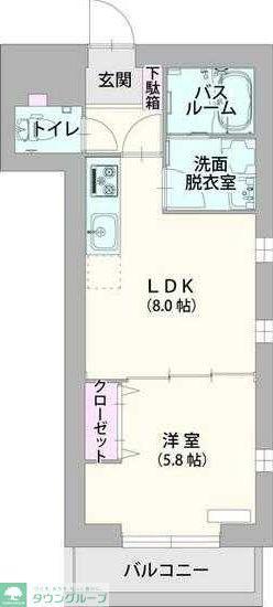 アインズ(1LDK/3階)の間取り写真
