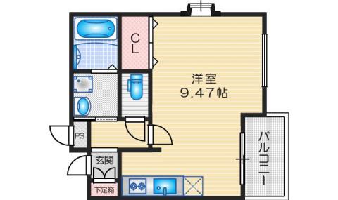 銀杏ホール(ワンルーム/2階)の間取り写真