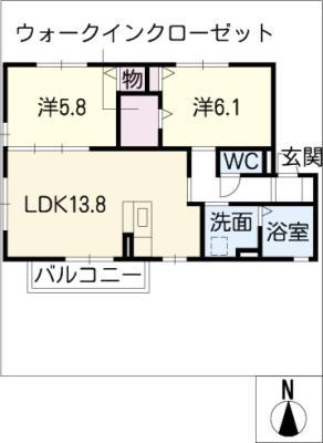 ファミーユ堀(2LDK/1階)の間取り写真
