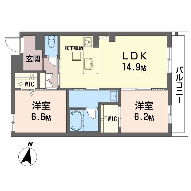 シャーメゾン セレーノ ベフ(2LDK/1階)の間取り写真