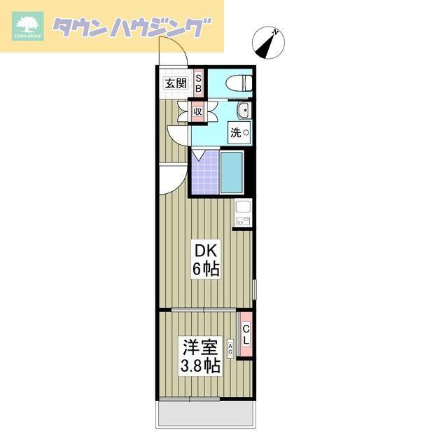 SUNNY HILL MINAMI HANAZONO(1K/2階)の間取り写真