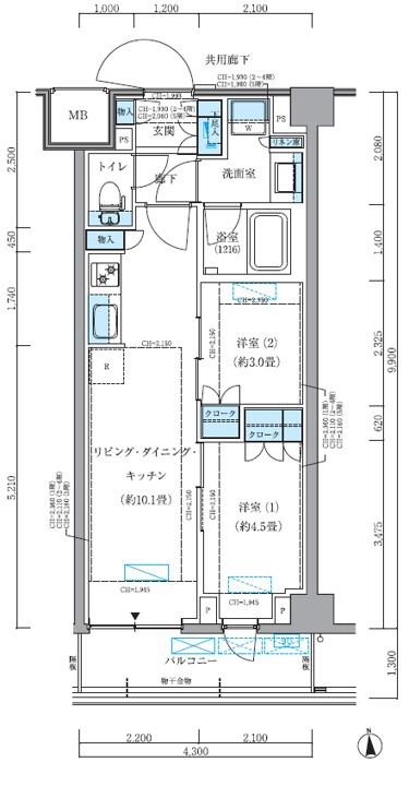 パークアクシス品川シーサイド(2LDK/5階)の間取り写真