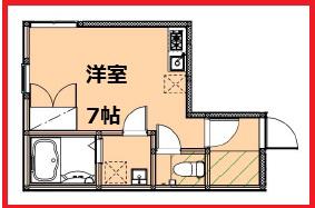 フェア町屋(ワンルーム/1階)の間取り写真