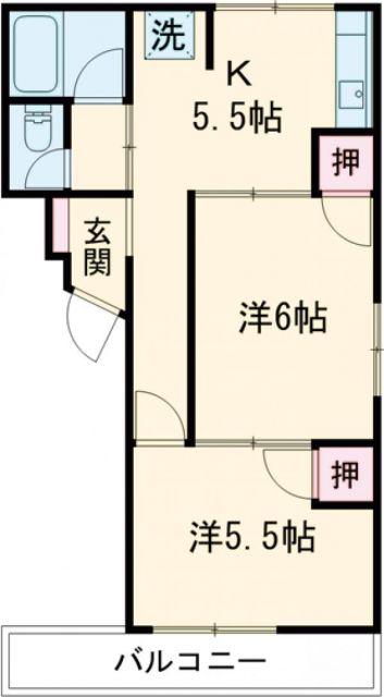 新中川ビル(2K/3階)の間取り写真