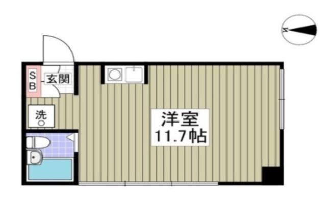 けやきヒルズ本町(ワンルーム/4階)の間取り写真