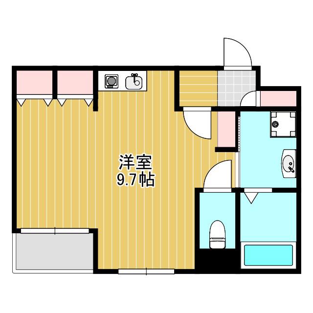 ロイヤルコート千里山(1K/2階)の間取り写真
