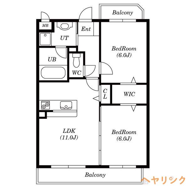 グラン本郷(2LDK/3階)の間取り写真