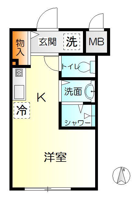エスペラント(ワンルーム/1階)の間取り写真