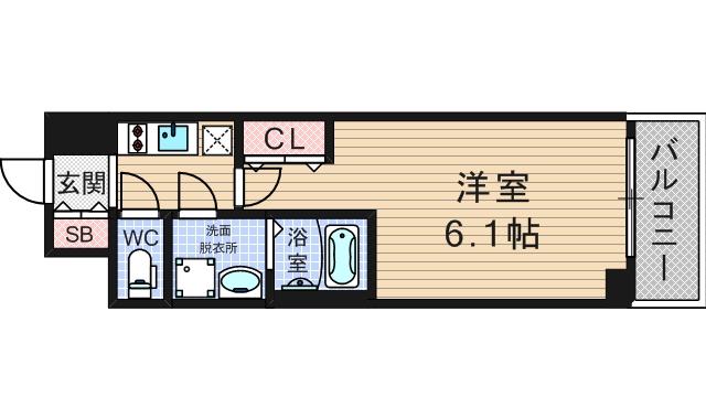 レオンコンフォート難波リオ(1K/10階)の間取り写真