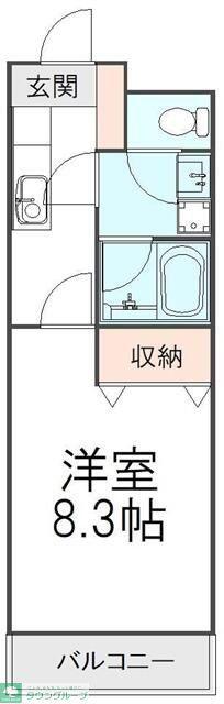 ヴィラ寿(1K/1階)の間取り写真