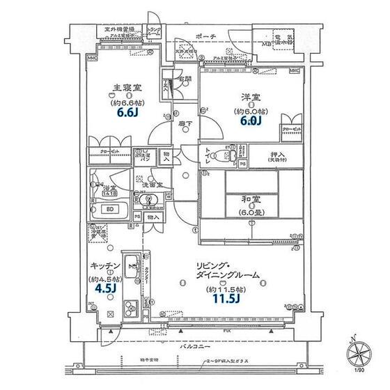 フレシア池ノ台(3LDK/2階)の間取り写真