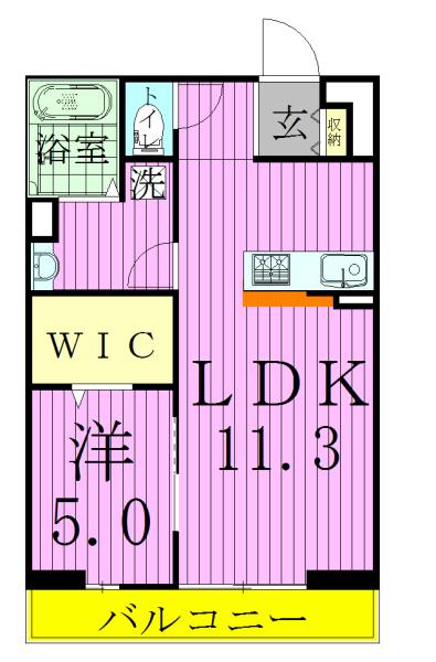 EMU エム(1LDK/1階)の間取り写真