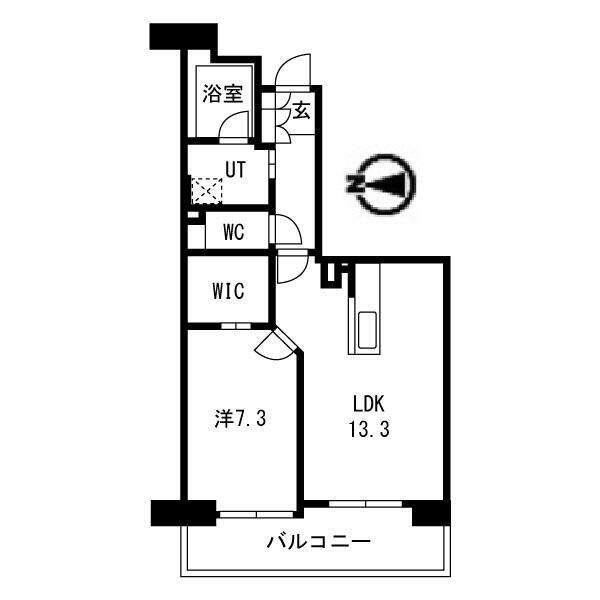 アクティ目黒駅前(1LDK/4階)の間取り写真