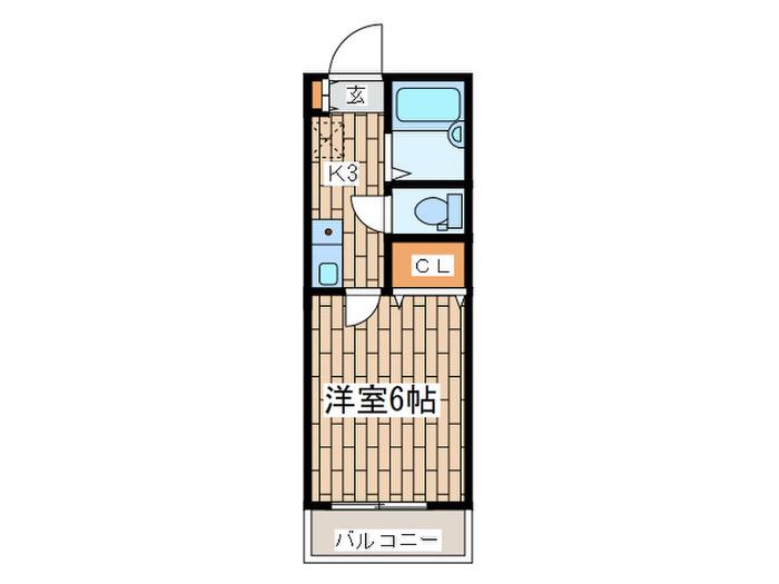 グランガーデン京急田浦(1K/1階)の間取り写真