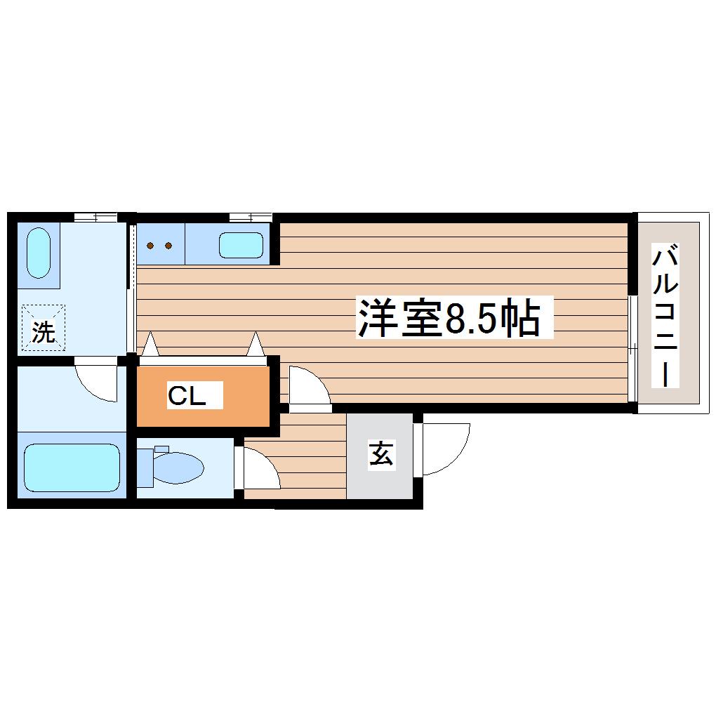 WE PLACE 黒松(ワンルーム/2階)の間取り写真