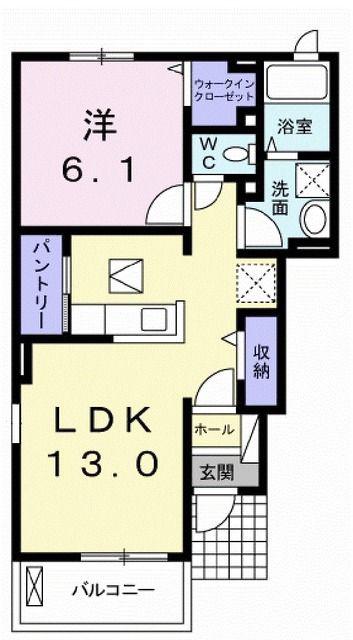 プレゾンII(1LDK/1階)の間取り写真