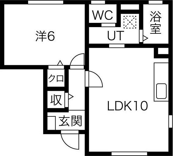 ヨーロピアンシャレータカラ(1LDK/1階)の間取り写真
