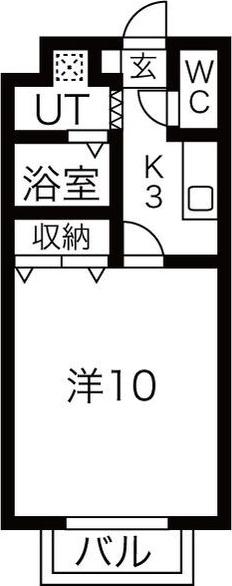 エスペランサ宮地(1K/2階)の間取り写真