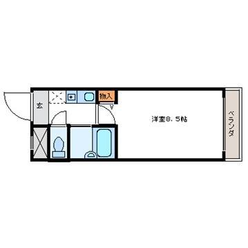 コーポ八幡面影54(1K/1階)の間取り写真