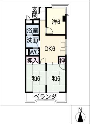 メゾン和幸(3DK/3階)の間取り写真